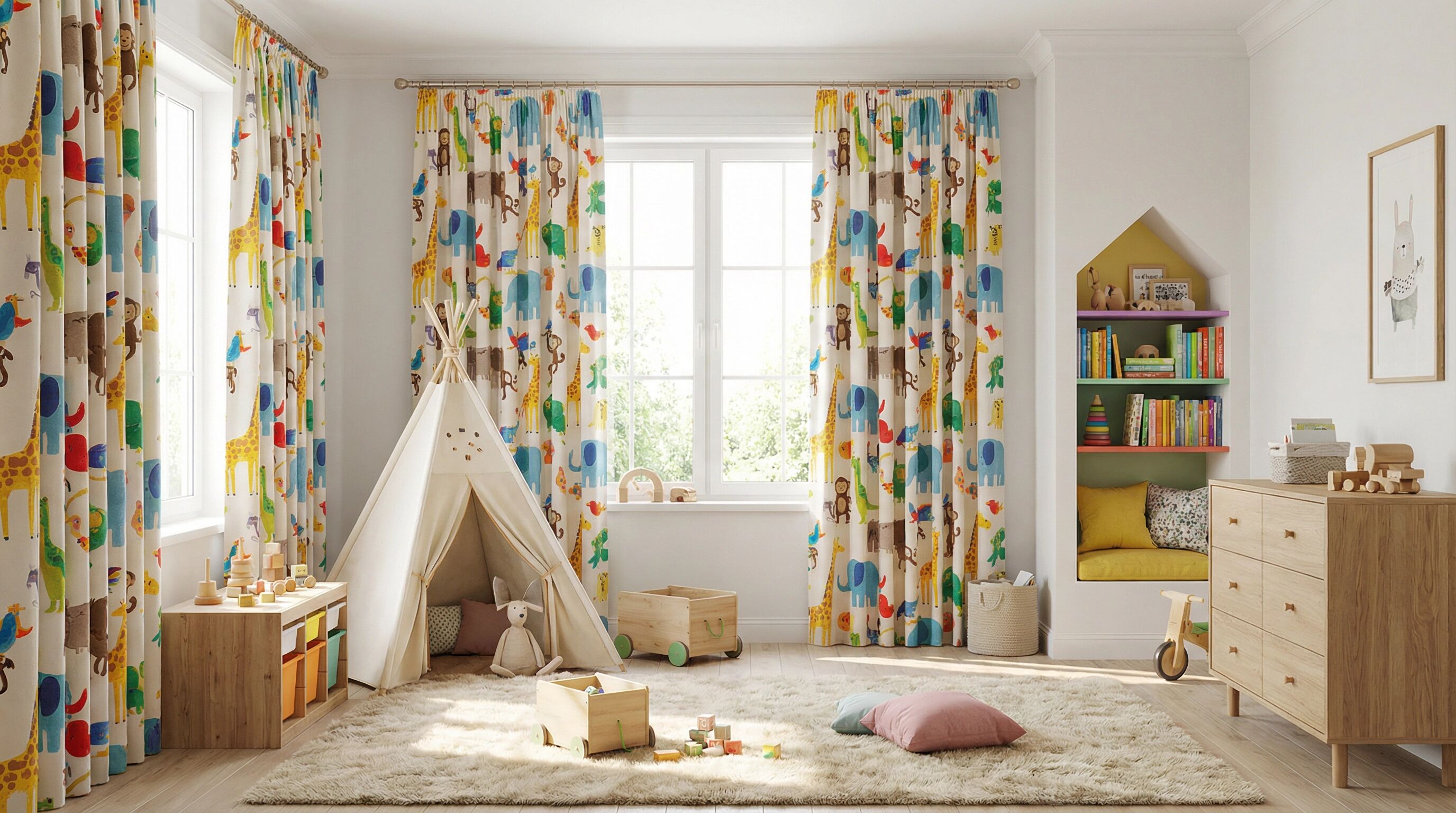 Quarto Infantil com Cortinas Coloridas - Projeto de Cortinas e Persianas em Blumenau