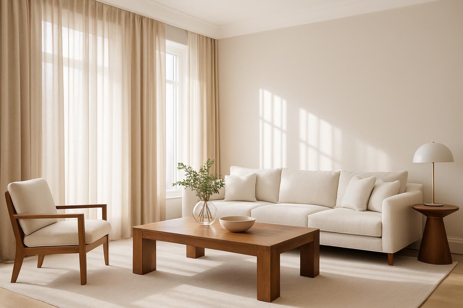 Sala com Cortinas Bege Sob Medida em Blumenau - Aurora Casa